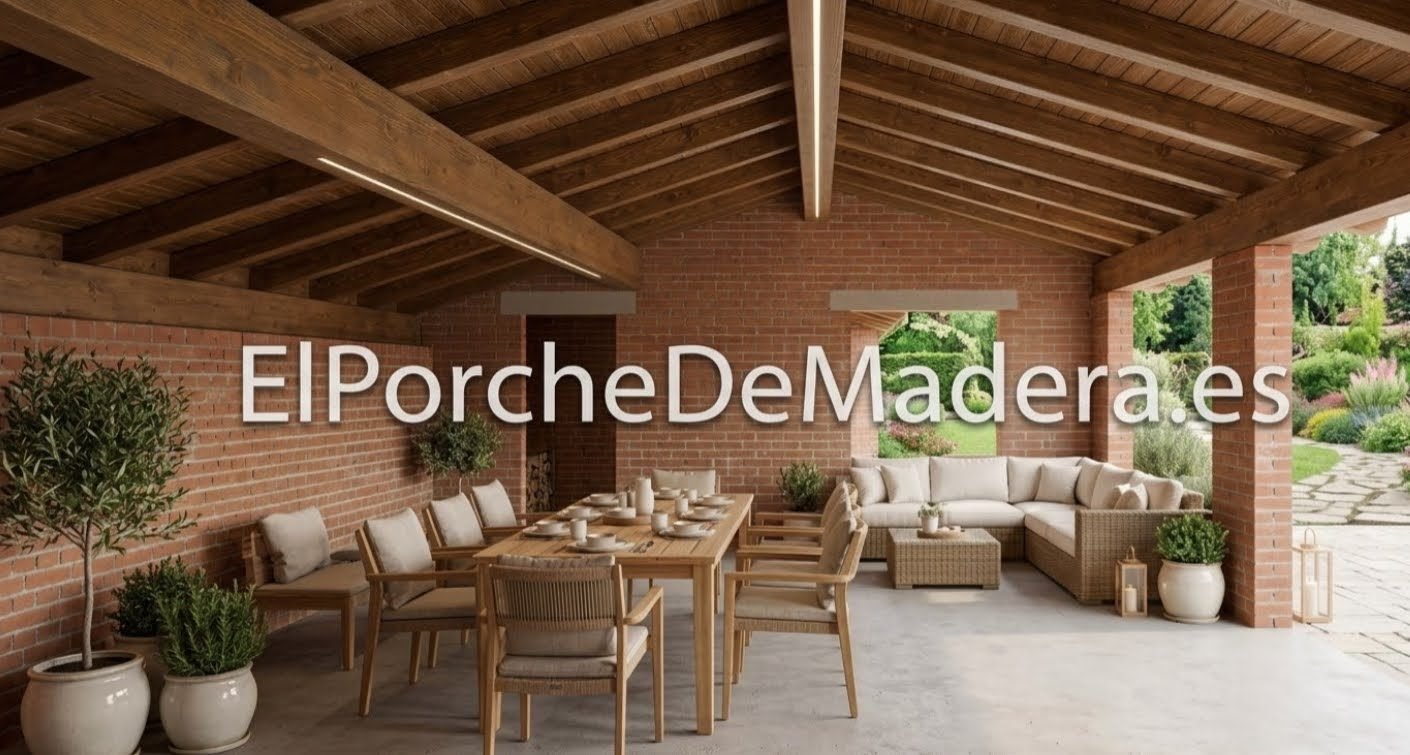 Pérgola de madera a medida en patio